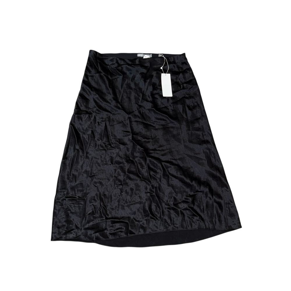 Vince A-Line Elastic Waist Pull on Skirt Black Stretch Solid Size Medium NWTs